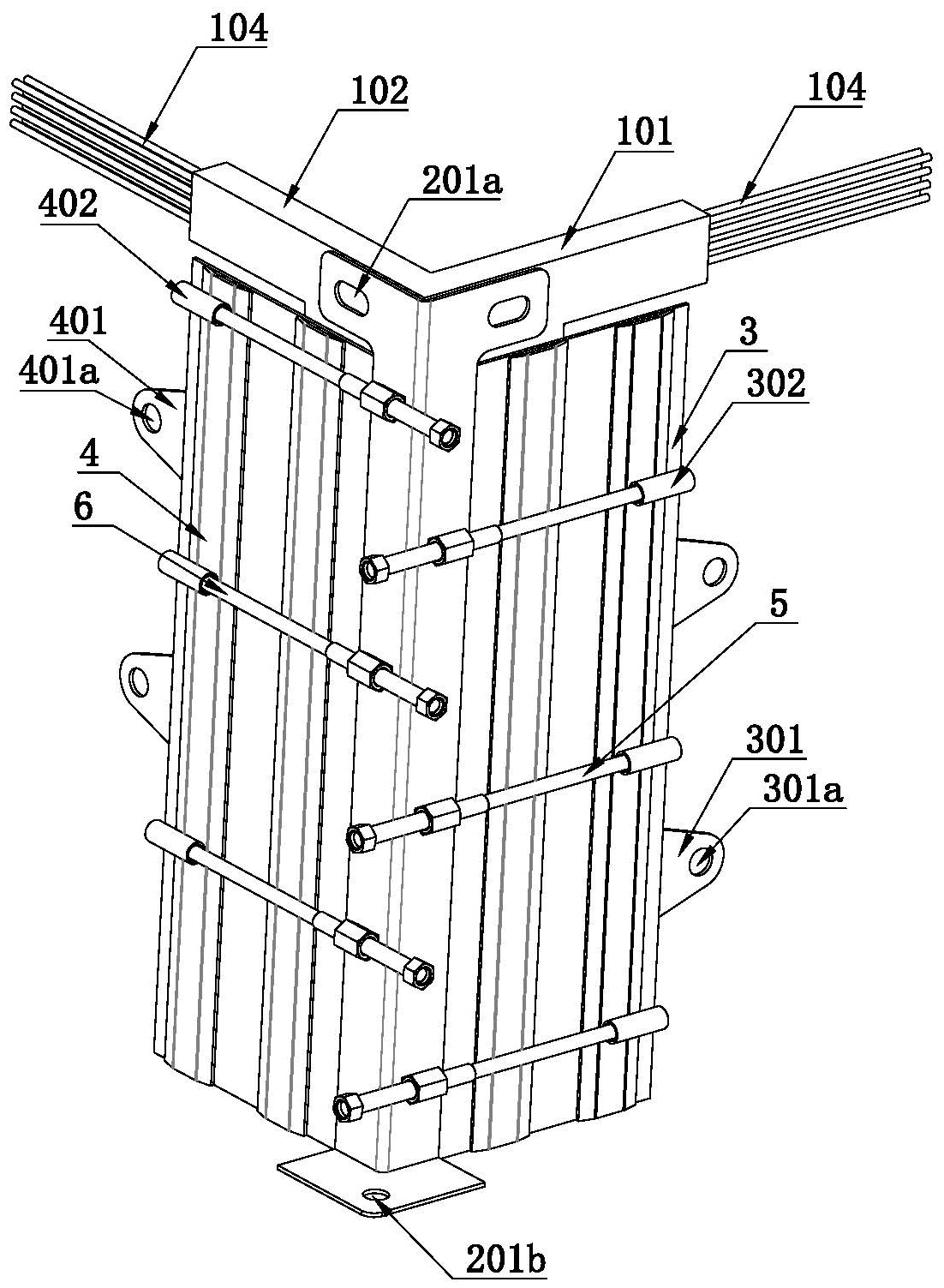 一种墙角抗扭预制构造柱的连接工装