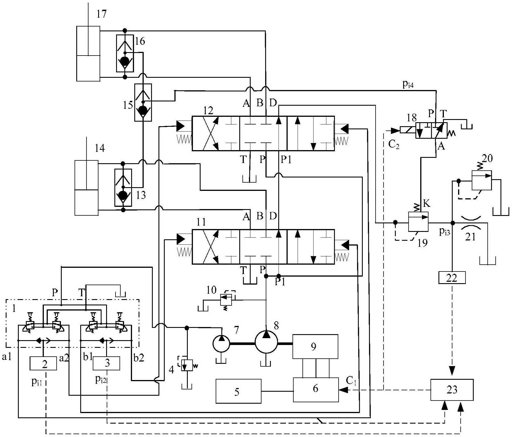 一种基于定量泵的电驱动液压挖掘机负流量系统