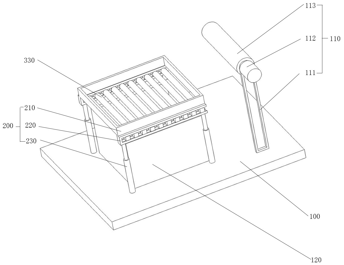 一种气压式卷材下料装置