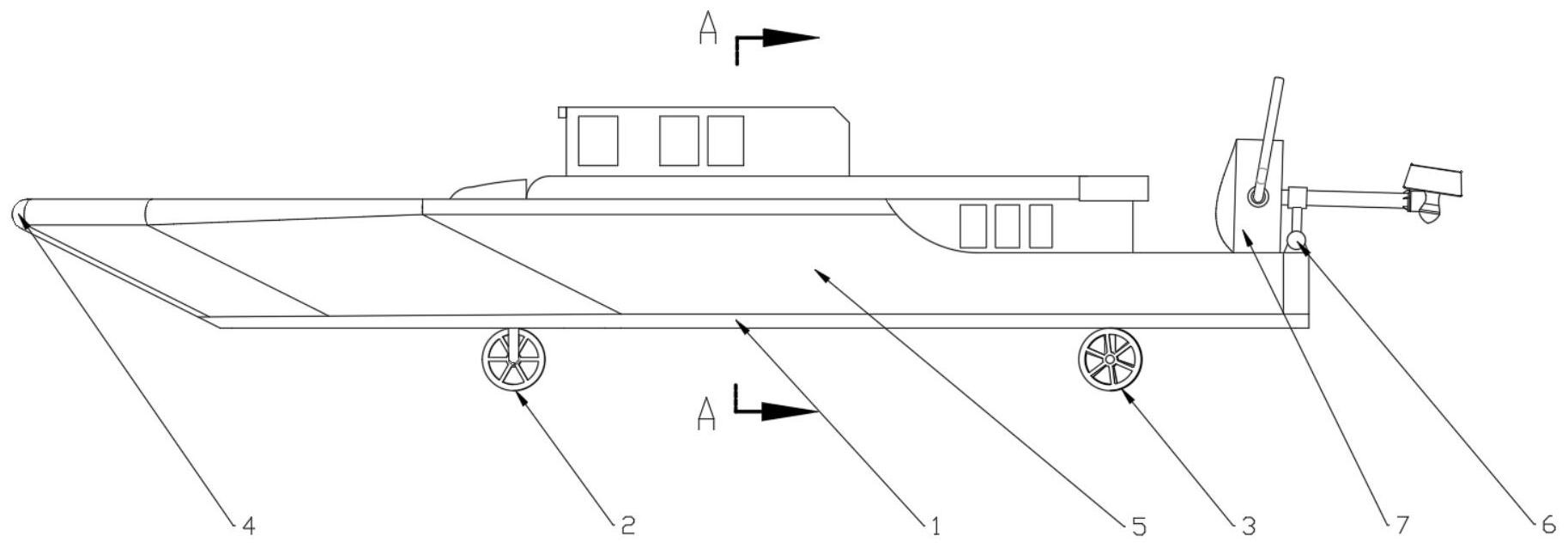 一种变吃水轻型水陆两栖车艇装备