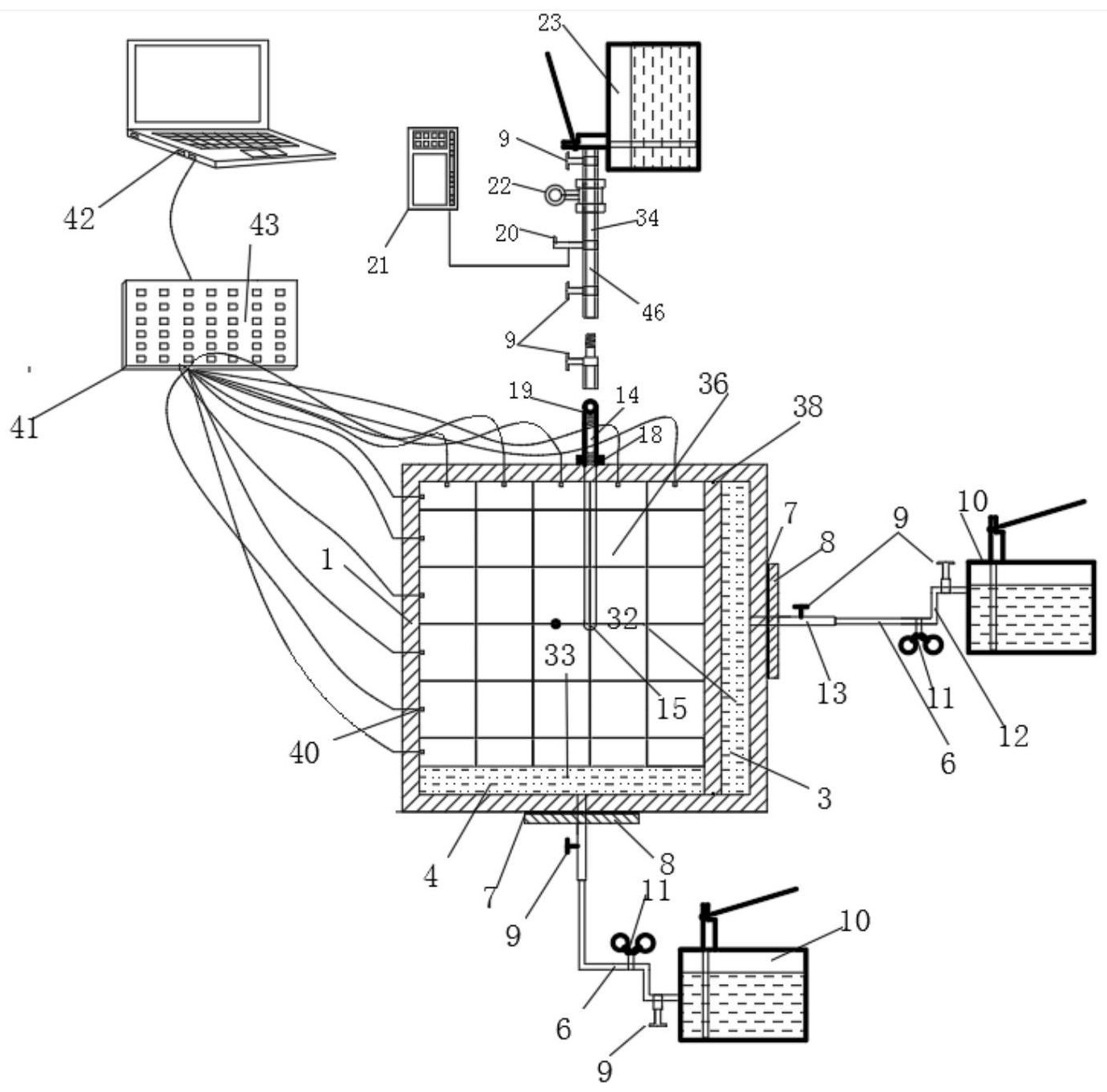三向应力加载裂隙岩体劈裂-渗透注浆试验装置及方法