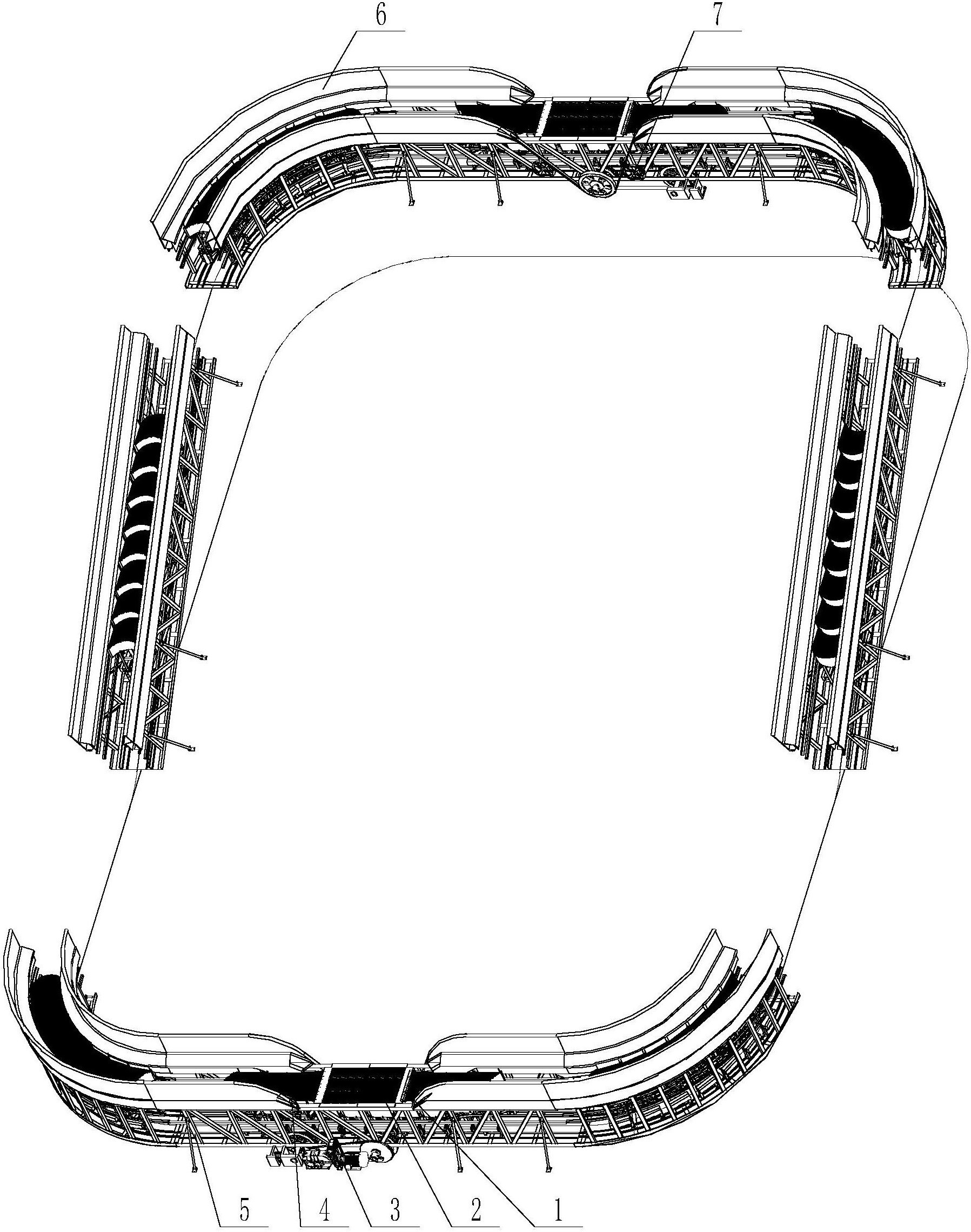 一种变坡度变方向的连续运输系统及使用方法